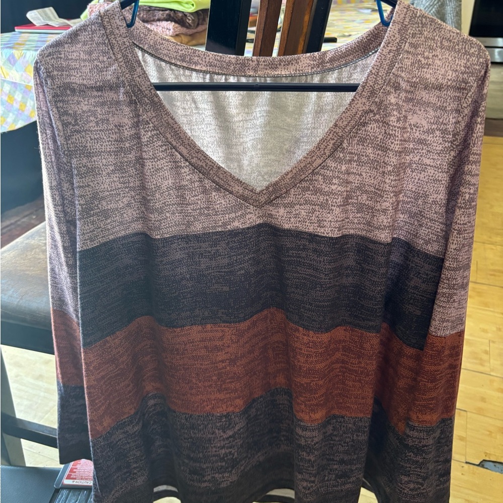 Striped V-Neck Sweater